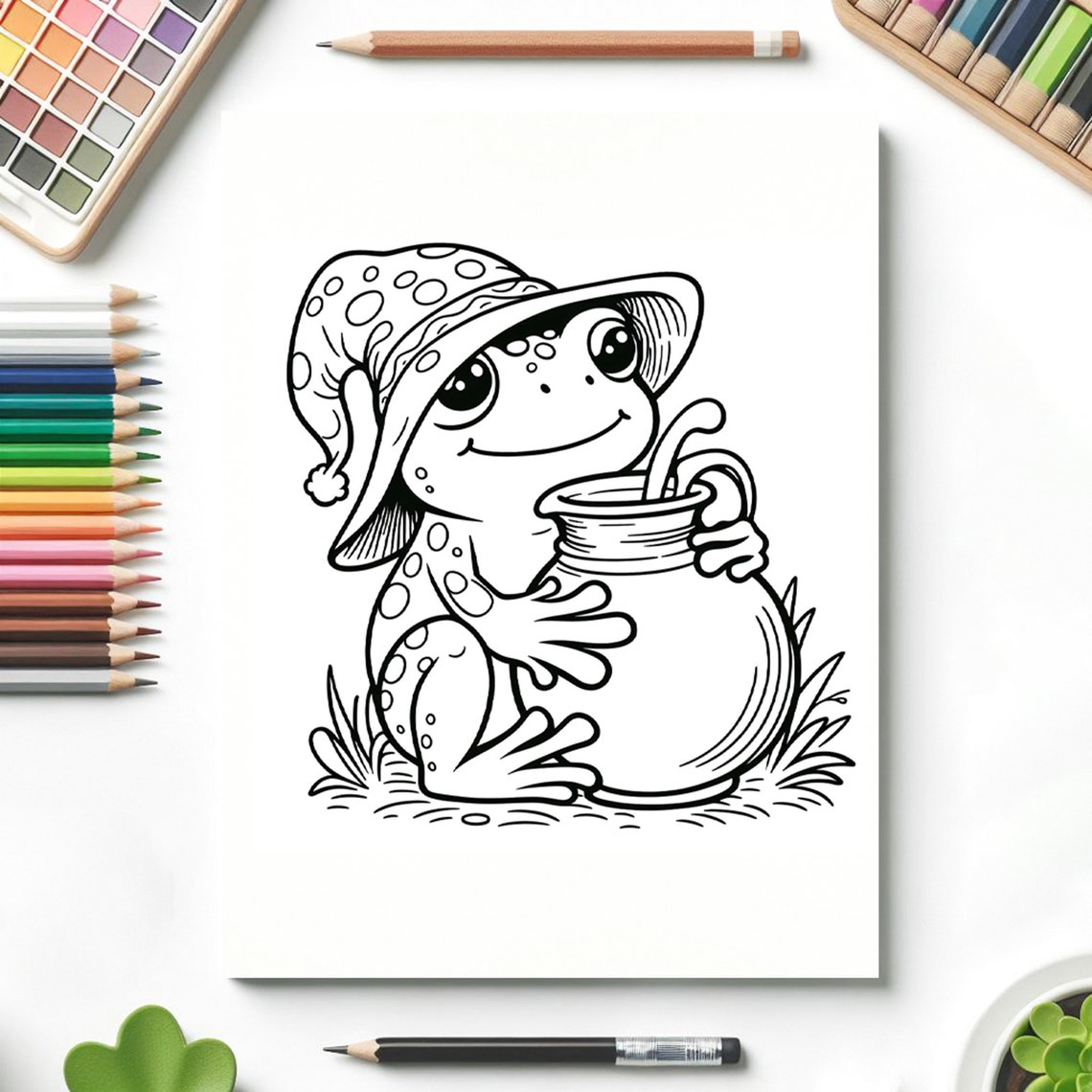 Set of 20 Frog Coloring Pages. Easy Coloring. Printable Coloring Pages ...