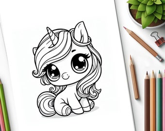 50 Cute unicorn coloring pages for kids. Kawaii unicorn coloring pages. Printable unicorn coloring pages. Unicorn coloring pages for girls.