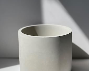 Handgemaakte minimalistische cementplanter, moderne binnenpot (6 inch)