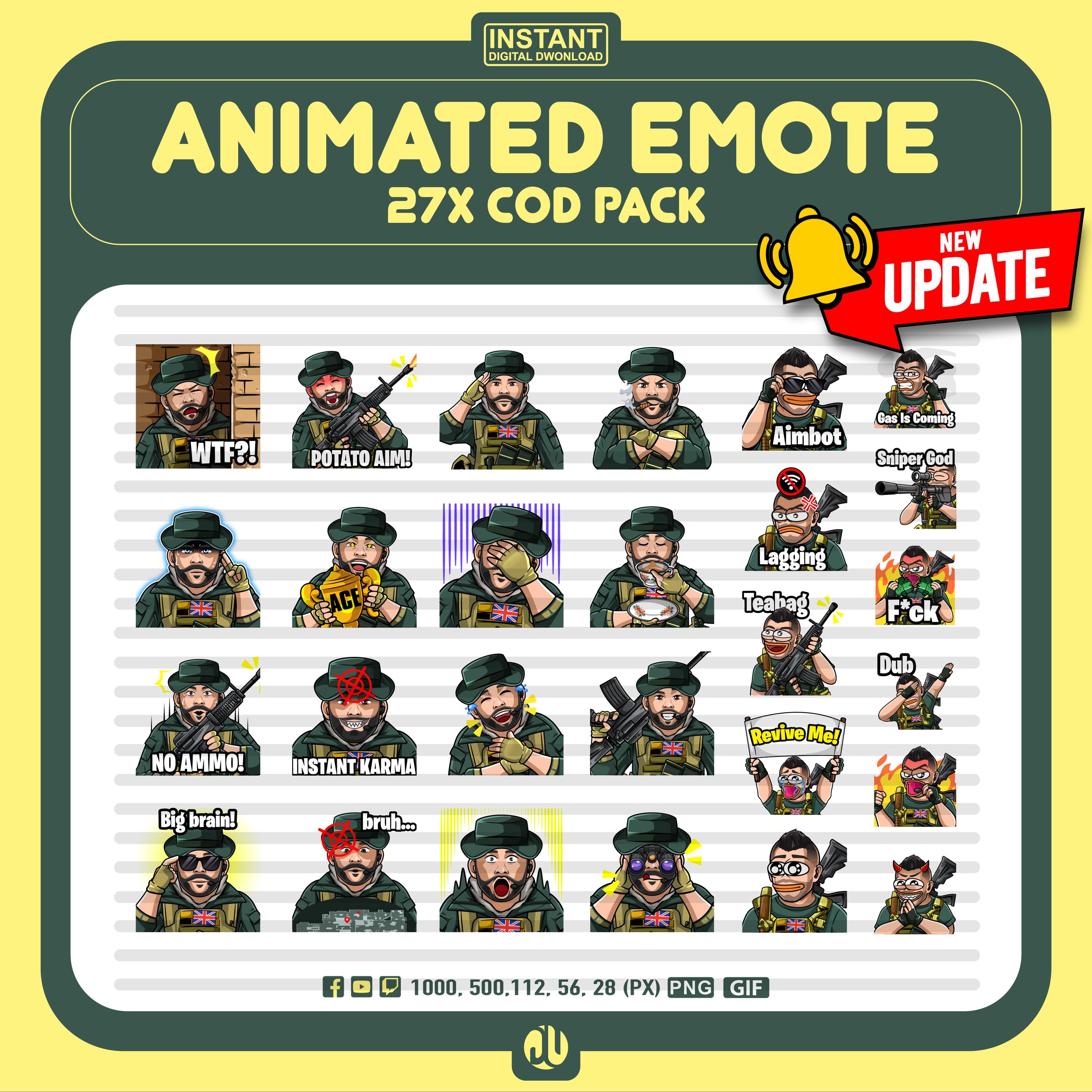 27x Tactical Gamer Animated Emotes: Military Meme Gifs (digital ...