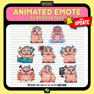 8x Brodick Emotes Playful Animated Emote | Fun & Flirty GIF for Twitch and Discord | Digital Download