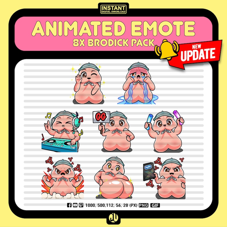 8x Brodick Animated Emotes: Fun Twitch & Discord Gifs (digital Download ...