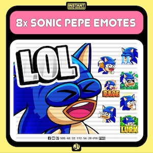 Fun Sonic Gaming Emotes for Streamers | Discord Emotes | Youtube Emotes | Facebook Emotes | Cute Emotes | Twitch Emotes
