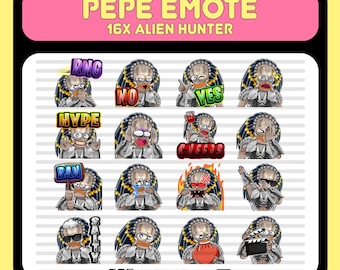16x Sci-Fi Predator Pepe Emote | Twitch & Discord Animated Emote