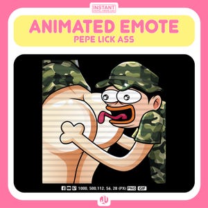 Pepe Lick Animated Emote | Funny & Playful Meme GIF for Twitch and Discord