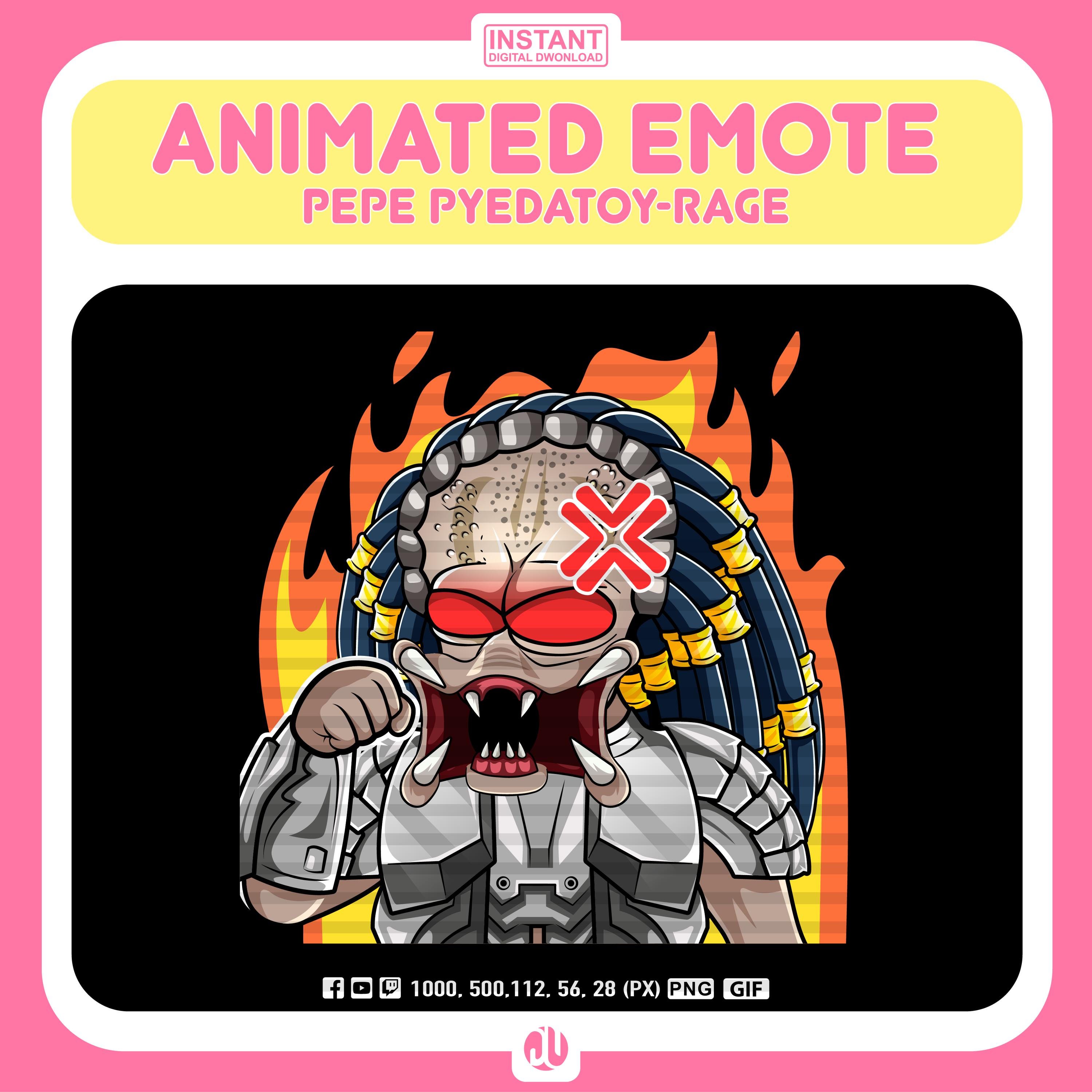 Sci-fi Predator Pepe Rage Animated Emote | Twitch and Discord (GIF ...