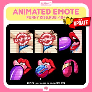 6x New Romantic Kiss Animated Emotes | Fun & Flirty GIF for Twitch and Discord | Digital Download