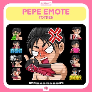 8x Fighting Game Warrior Emote | Martial Arts Fighter Emote for Twitch & Discord | Youtube Emotes | Facebook Emotes | Twitch Emotes