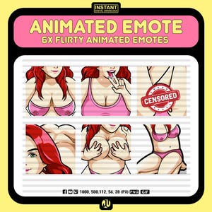 6x Flirty Animated Emotes | Fun & Playful GIFs for Twitch and Discord