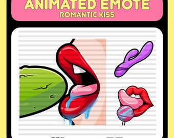 Romantic Kiss Animated Emotes | Fun & Flirty GIF for Twitch and Discord | Digital Download