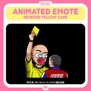 GELE KAART Pepe-scheidsrechter geanimeerde emote | Grappige voetbalmeme-emote voor Twitch & Discord | Digitale download