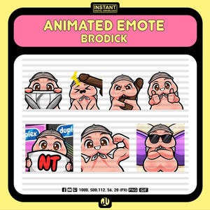Brodick Emotes Playful Animated Emote | Fun & Flirty GIF for Twitch and Discord | Digital Download