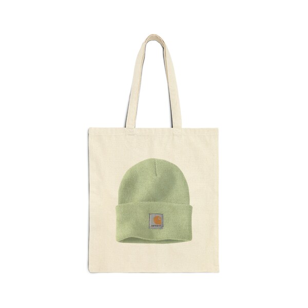 Carhartt tote bag, Carhartt beanie, construction, Cotton Canvas Tote Bag