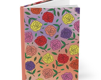 Floral Journal Notebook Carnation Flower Pattern Journal Colorful Hardcover Journal