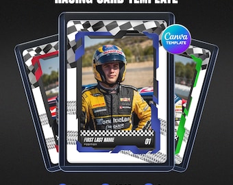 Racing Trading Card Template, Editable Canva Driver Design, Custom Motorsport Collectible, Personalized Player Keepsake, Instant Download