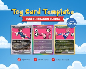 Pokeman Custom Dragon Tcg Card Template, Create Your Own Customizable Sports Card, Football Trading Card,  Personalized DIY Pokemone Card