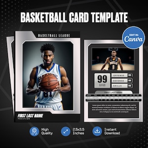 Basketball Karte Canva Vorlage, erstellen Sie Ihre eigene anpassbare Sportkarte, personalisierte DIY Sportkarte, druckbare Schulteam Geschenke