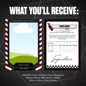 C Racing Roster Template Racing Card Canva Template, Personalized DIY Motorsport Card, Create ...