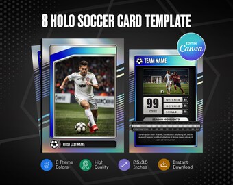 Soccer Trading Card Canva Template, Create Your Own Customizable Sports ...