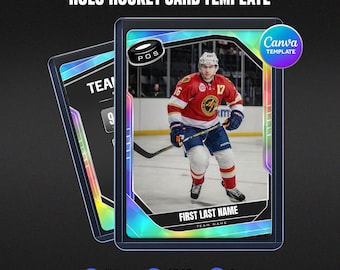 Prism Ice Hockey Trading Card Template Canva, Editable Custom Photo Sports Printable, Senior Night Keepsake, Personalized Player Stats Gift