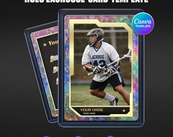 Holo Lacrosse Card Canva Template, Custom Player Collectible, Personalized Sports Trading Card, Athlete Gift Printable, Instant Download