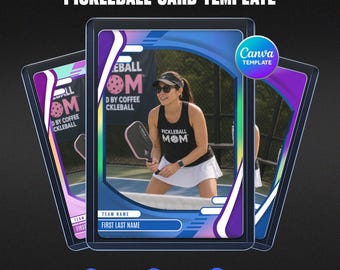 Pickleball Card Template Canva, Custom Pickleball Mom Gift, Personalized Player Card, Printable Sports Card, Instant Download