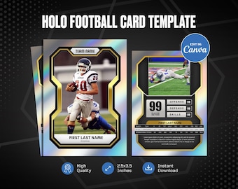 Football Trading Card Canva Template, Create Your Own Customizable Sports Card, Personalized DIY Sport Card, Printable School Team Gifts
