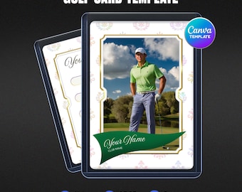 Golf Trading Card Canva Template, Editable Player Design, Custom Sports Printable Gift