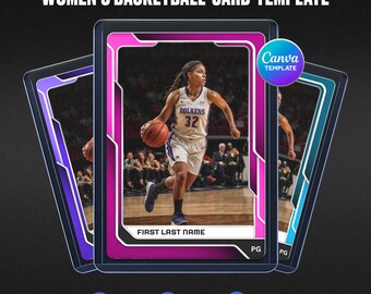 Editable Womens Basketball Trading Card Canva Template, Custom Photo Sports Printable Front Back, Hooper Girl Keepsake, Player Stats Gift