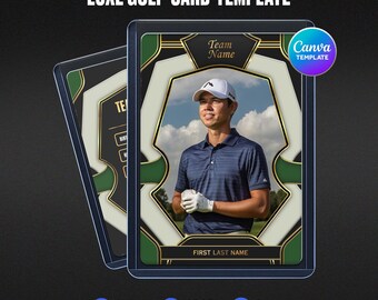 Luxury Golf Trading Card Template, Editable Canva Player Design, Personalized Golfer Keepsake, Club Collectible Digital, Tournament Gift