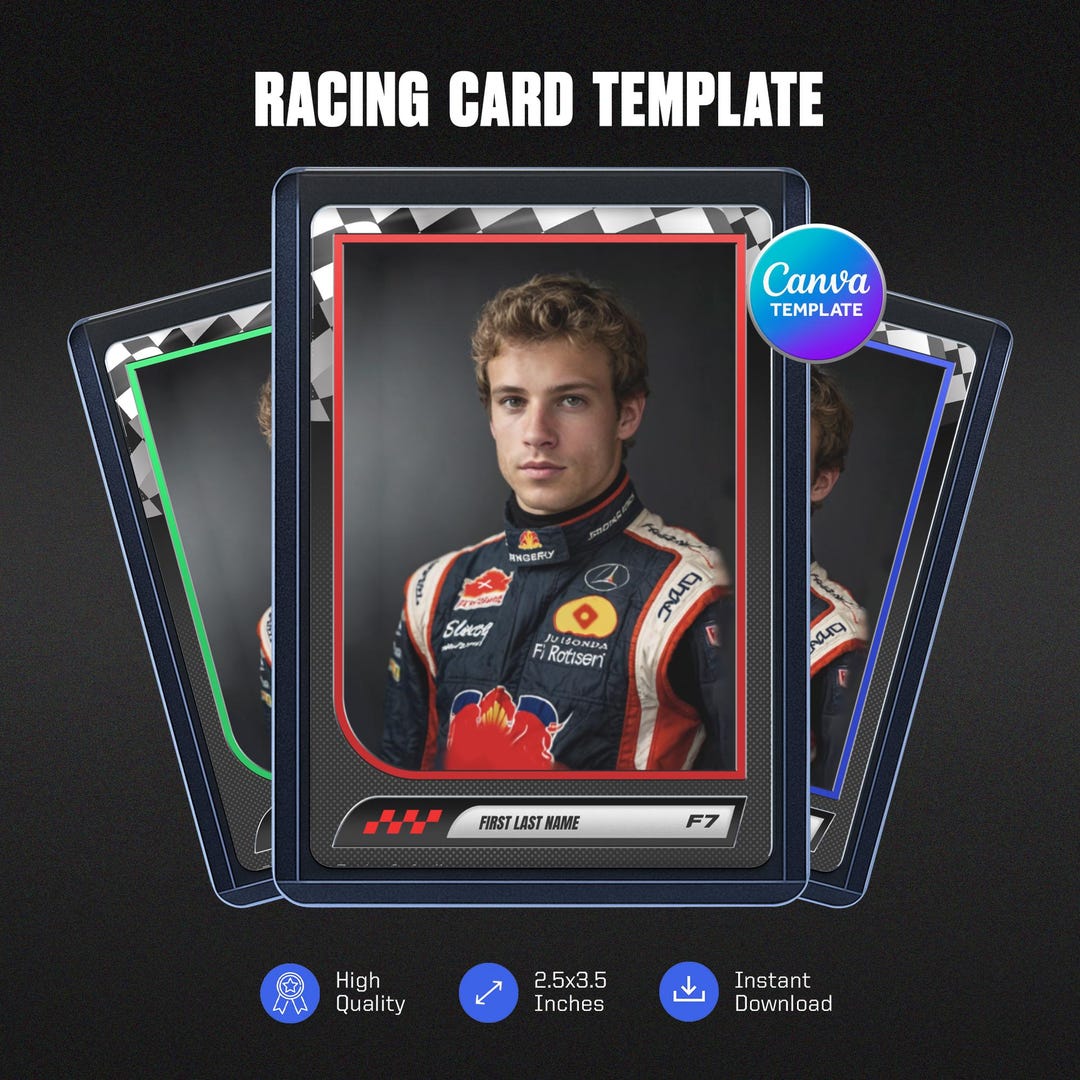 Pro Racing Card Canva Template, Personalized DIY Motorsport Champion ...