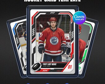 Ice Hockey Card Template, Editable Canva Player Design, Personalized Hockey Keepsake, Team Memorabilia, Printable Sports Gift, Tcg
