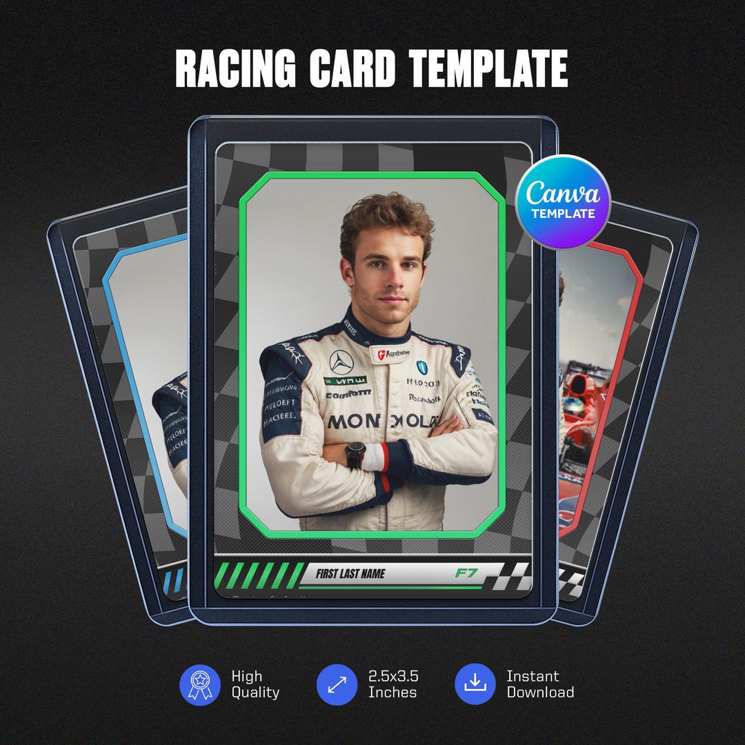C Racing Roster Template Pro Racing Card Canva Template, Personalized DIY Motorsport Champion ...