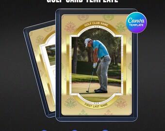 Golfer Profile Card Template, Editable Canva Design, Custom Sports Memorabilia, Golf Club Keepsake, Player Recognition Gift