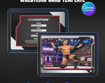 Wrestling Champion Card Canva Template, Personalized Fighter Collectible Gift, Custom Printable Wrestler Fan Design, Instant Download