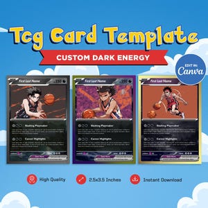 Tcg-Kartenvorlage, Pokeman benutzerdefinierte Karte, erstellen Sie Ihre eigene anpassbare Sportkarte, Basketball-Sammelkarte, personalisierte DIY Pokemone-Karte