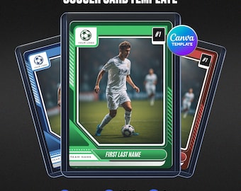 Soccer Card Template, Custom Player Collectible, Stats Back Design, Personalized Athlete Trading Card, Team Logo Gift, Instant Download