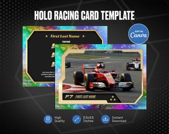 Holo Racing Card Template Canva Template, Personalized Formula Racing Collectible Card, Custom Driver Trading Sports Gift, Instant Download