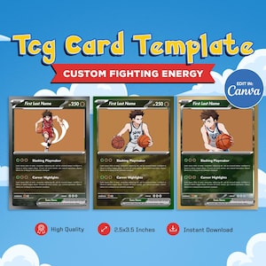 Pokeman Custom Fighting Tcg Kartenvorlage, erstellen Sie Ihre eigene anpassbare Sportkarte, Fußball-Sammelkarte, personalisierte DIY Pokemone Karte