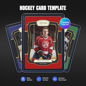 Customizable Hockey Card Template: DIY Sports Trading Card (Canva, Digital Download