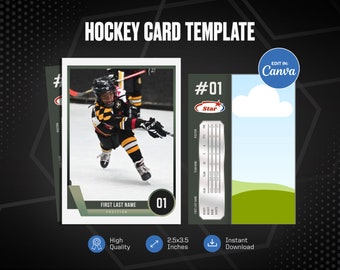 Hockey Card Canva Template, Create Your Own Customizable Sports Card, Personalized DIY Sport Card, Printable School Team Gifts