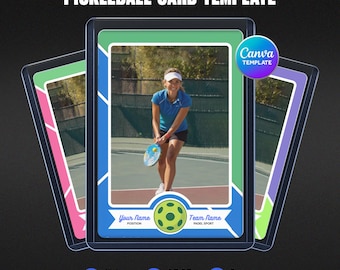 Pickleball Trading Card Template Canva, Paddle Player Card Editable, Sports Design, DIY Custom Athlete Gift, Printable Team Keepsake