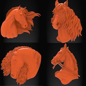 3D-stl-model paardenhoofd routerbestand, 3d stl-bestand, reliëf, vectric, aspire, ezel, dierlijke cnc-snijbestanden Digitaal bestand downloaden 3D-printer