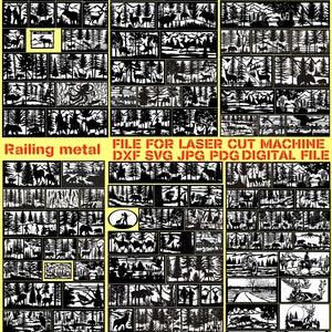 100 Projekte Geländer Metall Wildschutz Panel Muster Dekor Wand, Kunst, Laser Cut Maschine, Vektor, PDF, dxf, SVG, Digital, Datei, Download