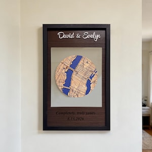 3D Laser-Cut Wooden City Map Art – Custom Layered Map Decor, Anniversary Graduation or Homecoming Gift