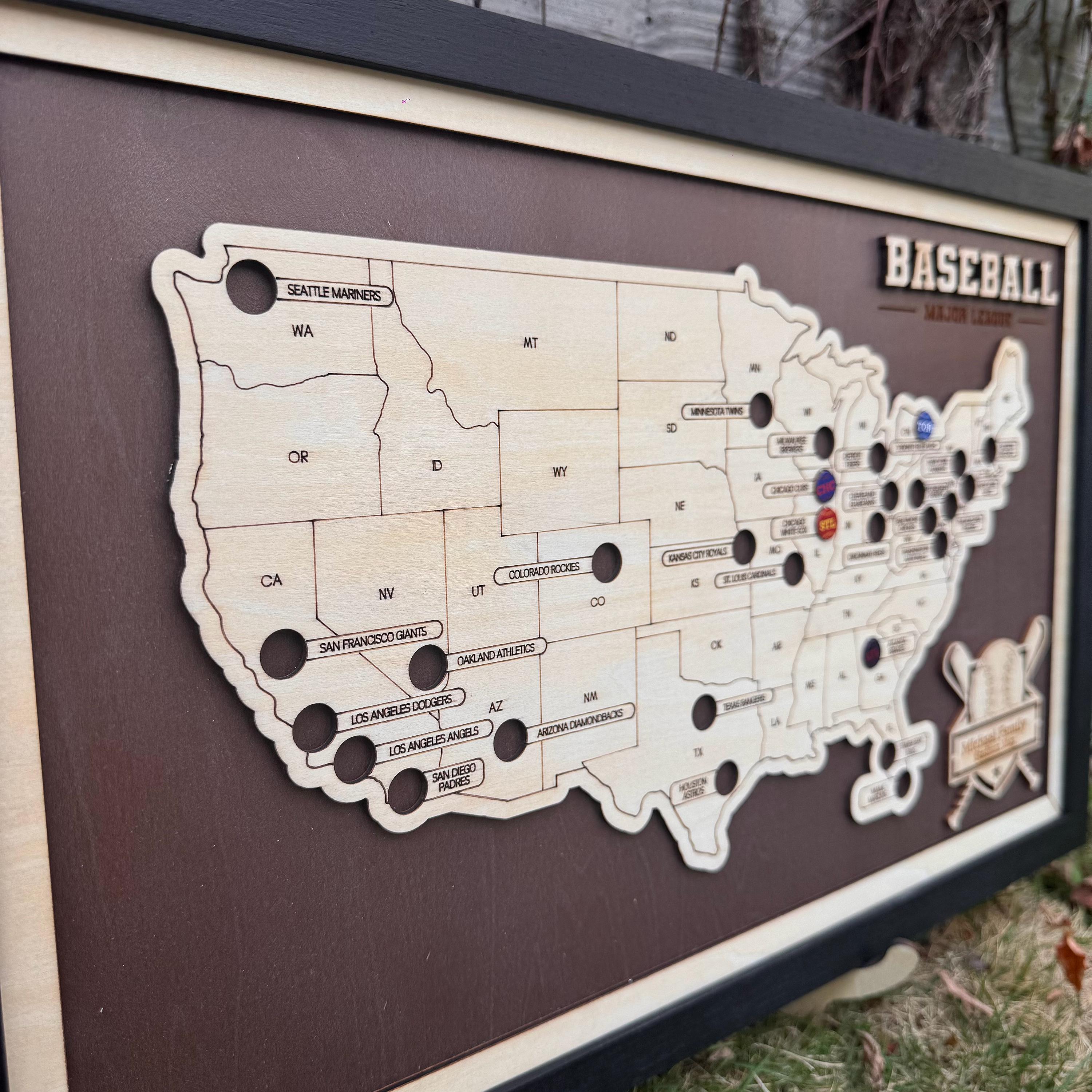 Mlb Support Map Personalized MLB Stadium Map Poster – Custom Travel Art & Ballpark ...