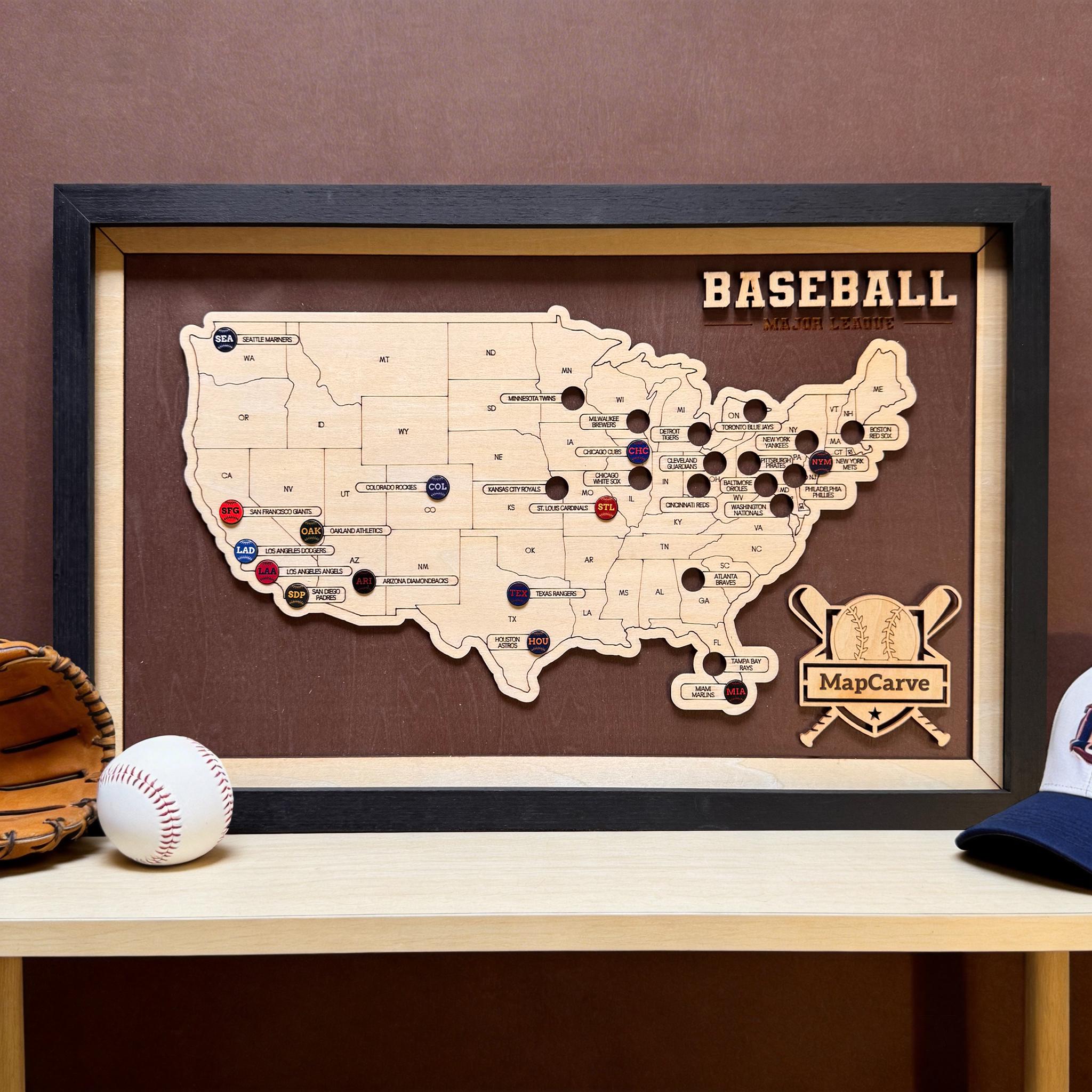 Personalized MLB Stadium Map Poster – Custom Travel Art & Ballpark ...
