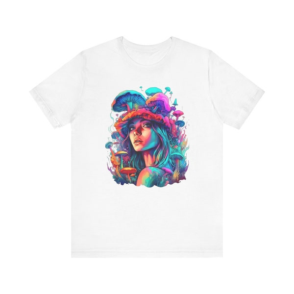 Cute Mushroom t-shirts, Magical Girl tee, Girl Power tshirt, Sublimation Tee, Fantasy Art, Fungi Love t-shirt, Funny tee, Charming t-shirt