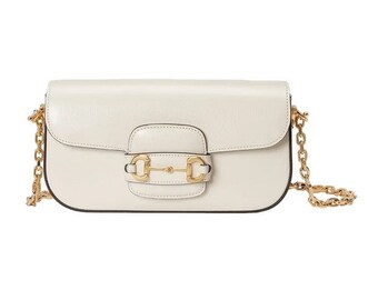 Elegant Bags, Horsebit 1955 Small Shoulder Bag White