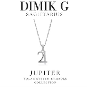 Wisiorek z symbolem Jowisza - kolekcja biżuterii ze srebra próby 925 z układem słonecznym i cyrkoniami sześciennymi, odpowiedni dla znaku zodiaku Strzelca